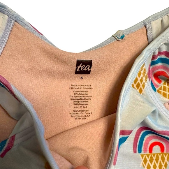 Tea Collection | Girl Blue & Purple Ice Cream Cone Tankini Swim Set Size 6 - Picture 5 of 11